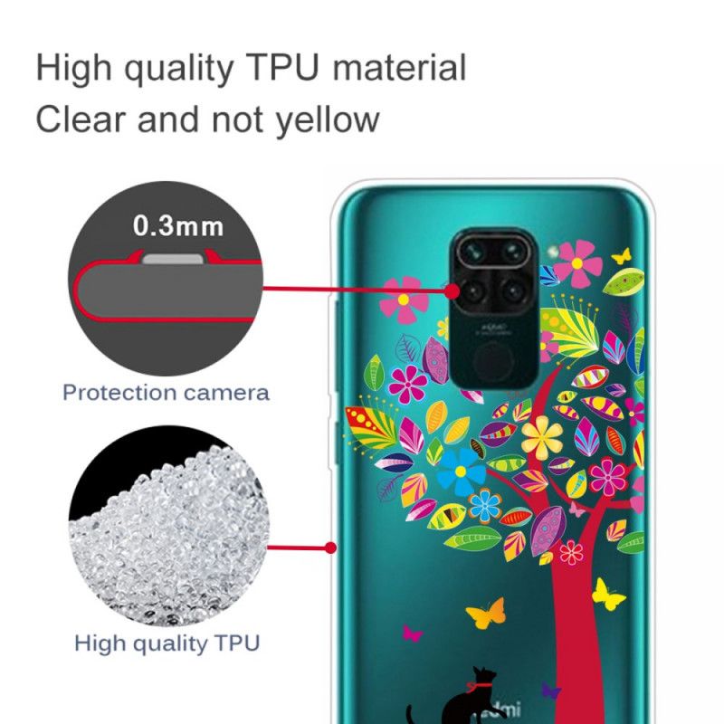 Coque Xiaomi Redmi Note 9 Chat Sous L'arbre Coloré