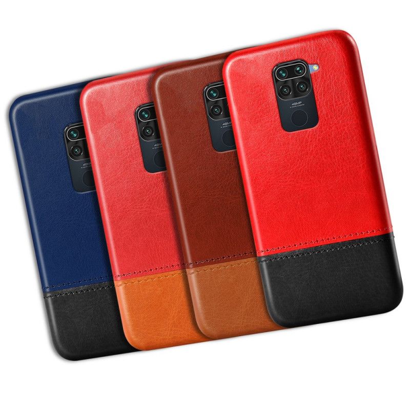 Coque Xiaomi Redmi Note 9 Effet Cuir Bicolore Ksq