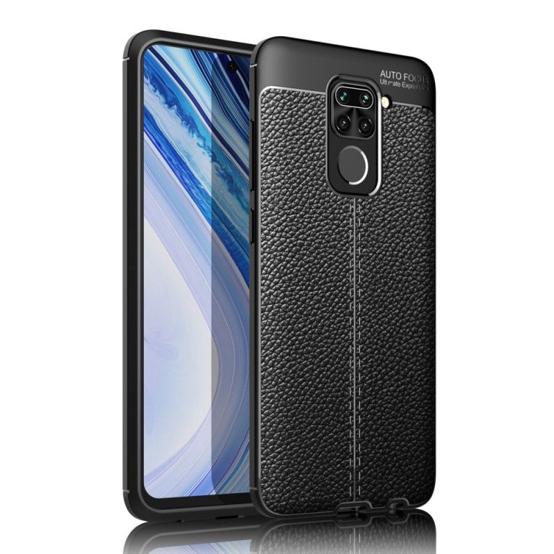 Coque Xiaomi Redmi Note 9 Effet Cuir Litchi Double Line