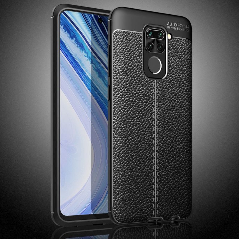 Coque Xiaomi Redmi Note 9 Effet Cuir Litchi Double Line