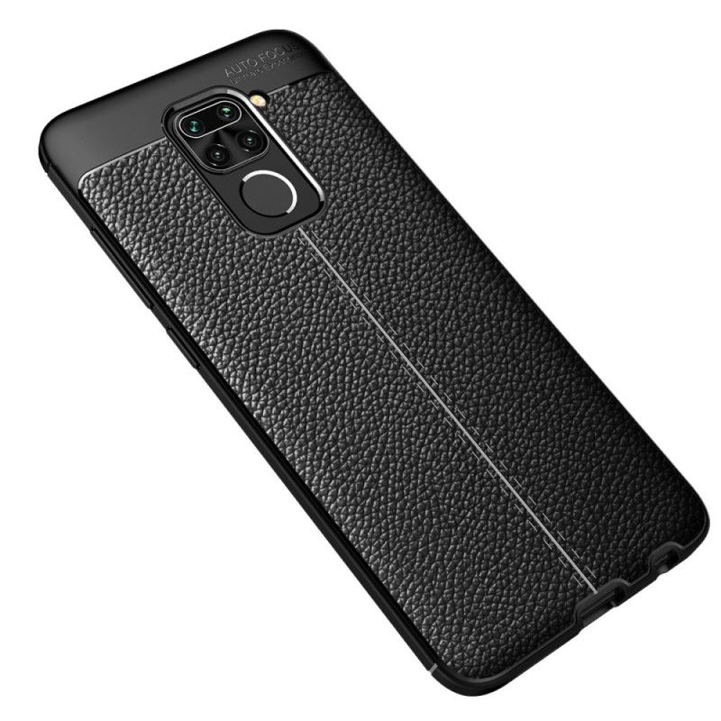 Coque Xiaomi Redmi Note 9 Effet Cuir Litchi Double Line