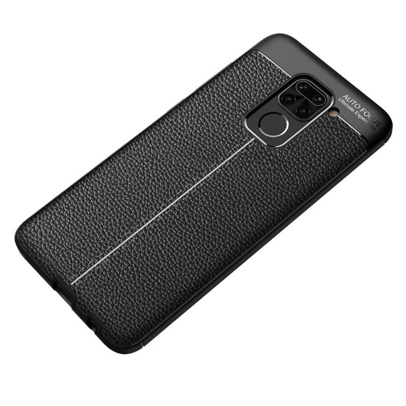 Coque Xiaomi Redmi Note 9 Effet Cuir Litchi Double Line