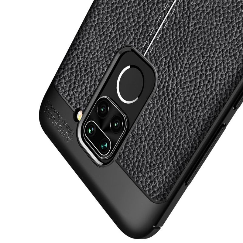 Coque Xiaomi Redmi Note 9 Effet Cuir Litchi Double Line