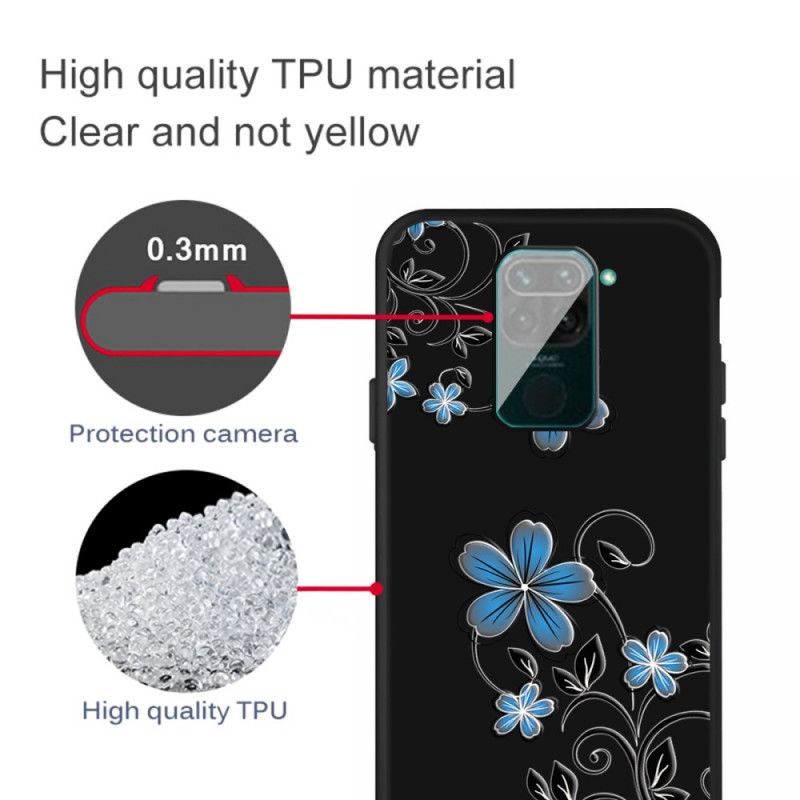 Coque Xiaomi Redmi Note 9 Fleurs Bleues