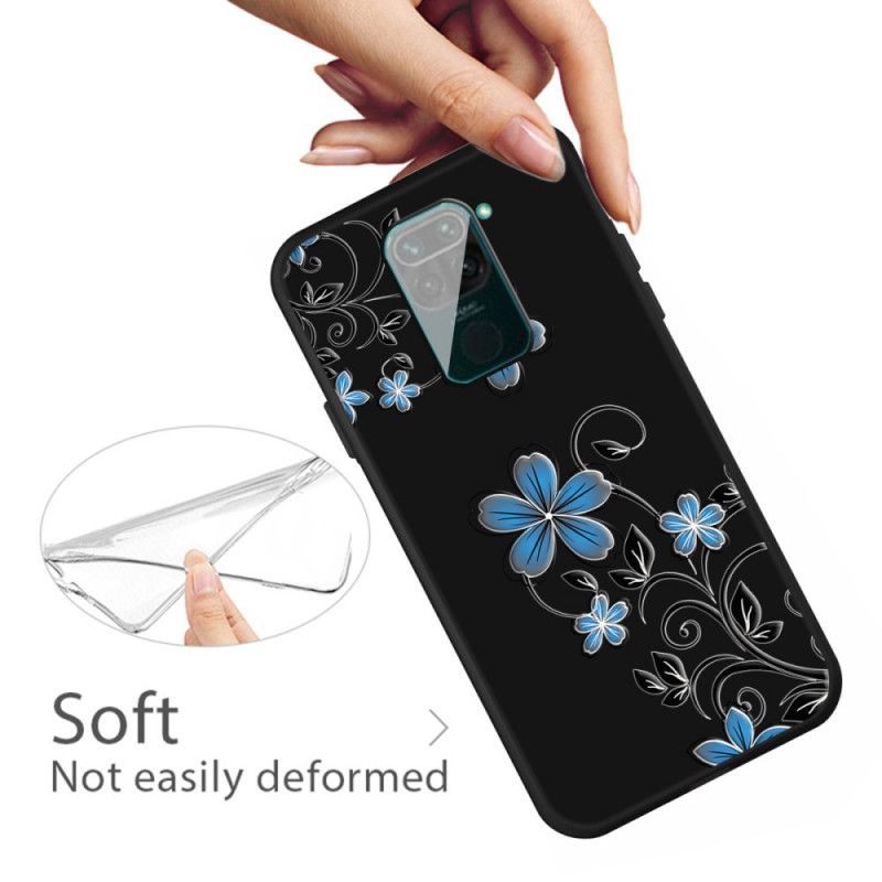 Coque Xiaomi Redmi Note 9 Fleurs Bleues