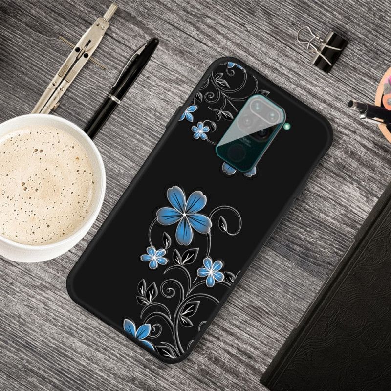 Coque Xiaomi Redmi Note 9 Fleurs Bleues