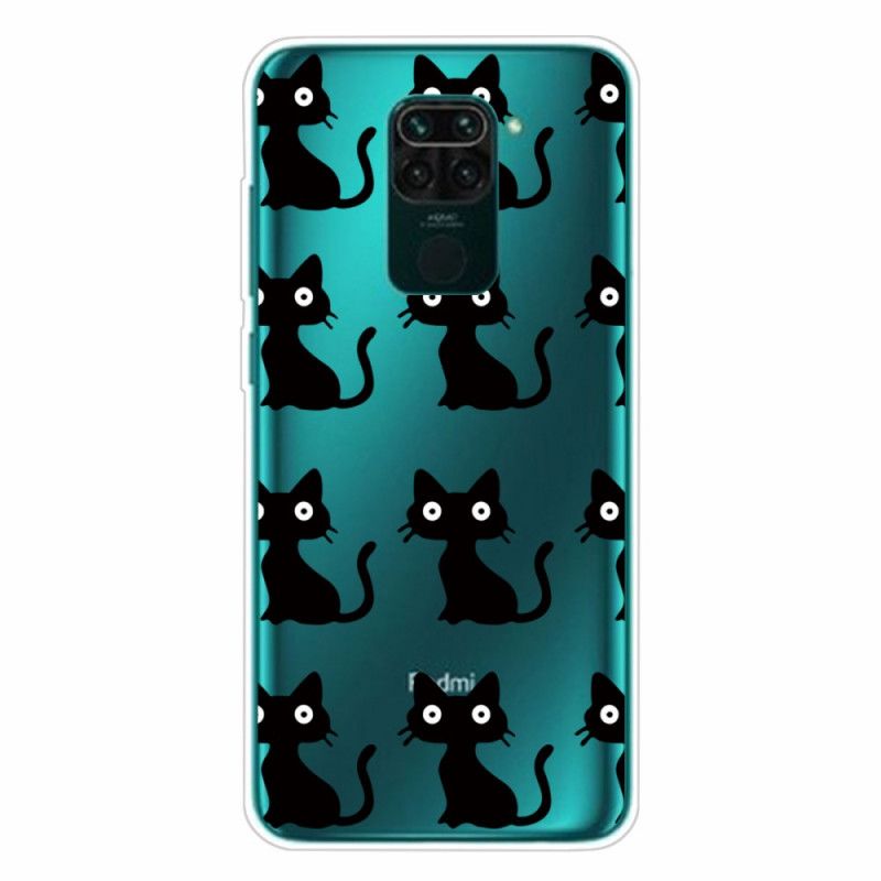Coque Xiaomi Redmi Note 9 Multiples Chats Noirs