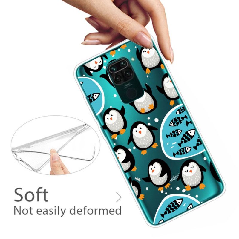 Coque Xiaomi Redmi Note 9 Pingouins Et Poissons