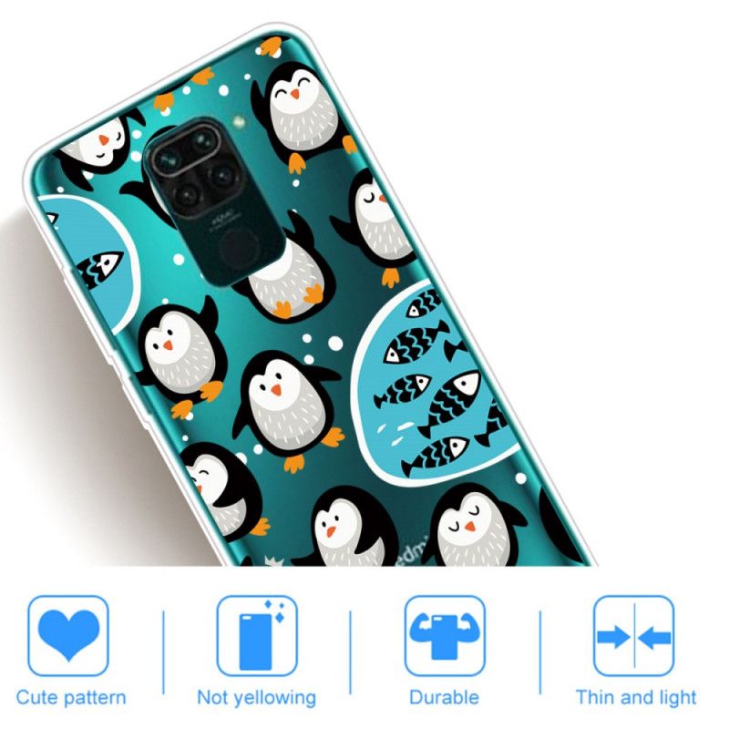 Coque Xiaomi Redmi Note 9 Pingouins Et Poissons