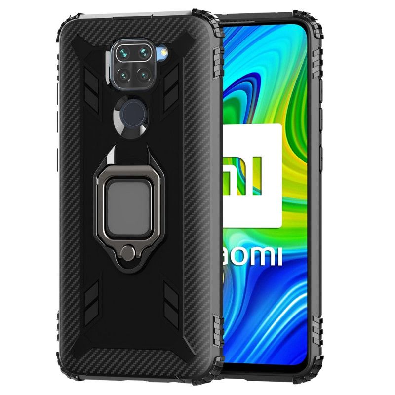 Coque Xiaomi Redmi Note 9 Ring Et Fibre Carbone