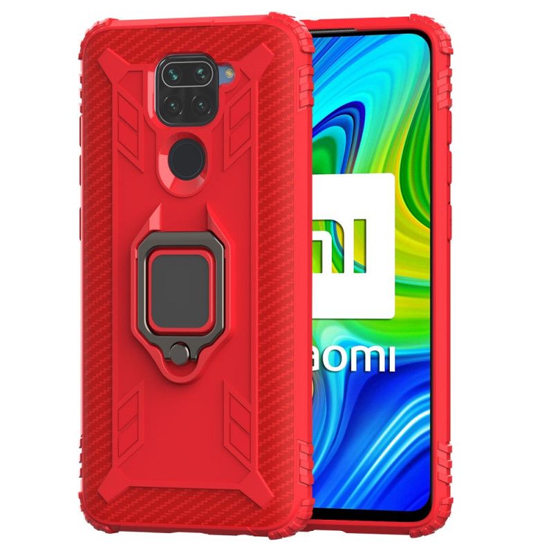 Coque Xiaomi Redmi Note 9 Ring Et Fibre Carbone