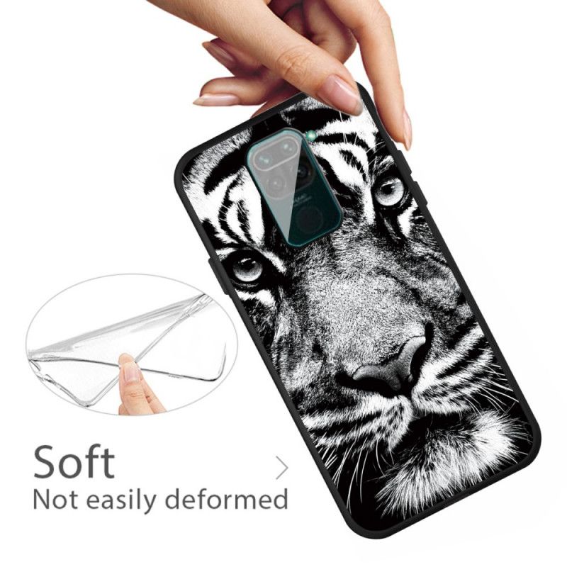 Coque Xiaomi Redmi Note 9 Tigre Noir Et Blanc