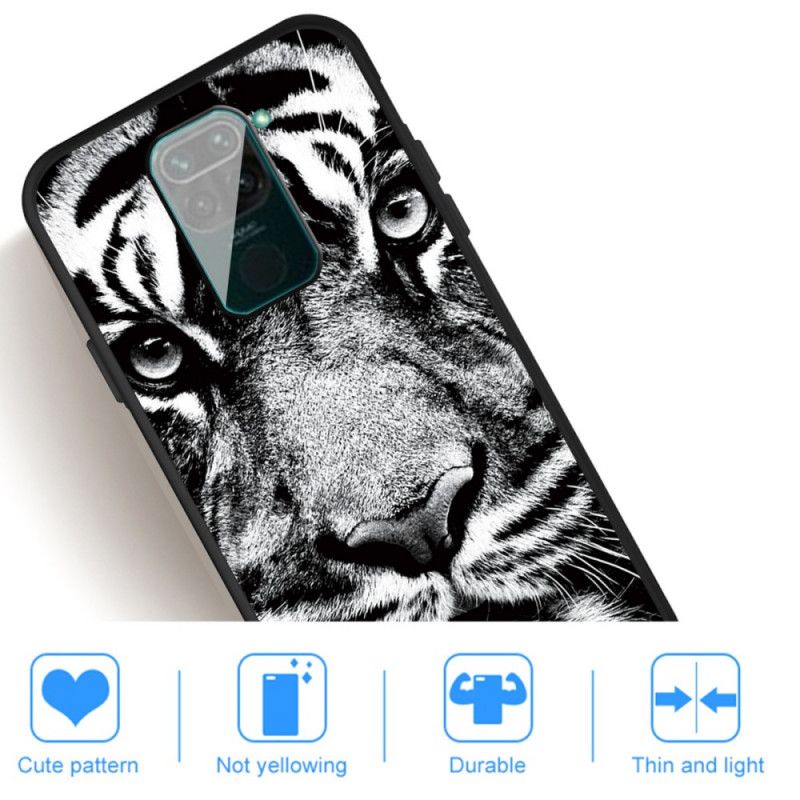 Coque Xiaomi Redmi Note 9 Tigre Noir Et Blanc