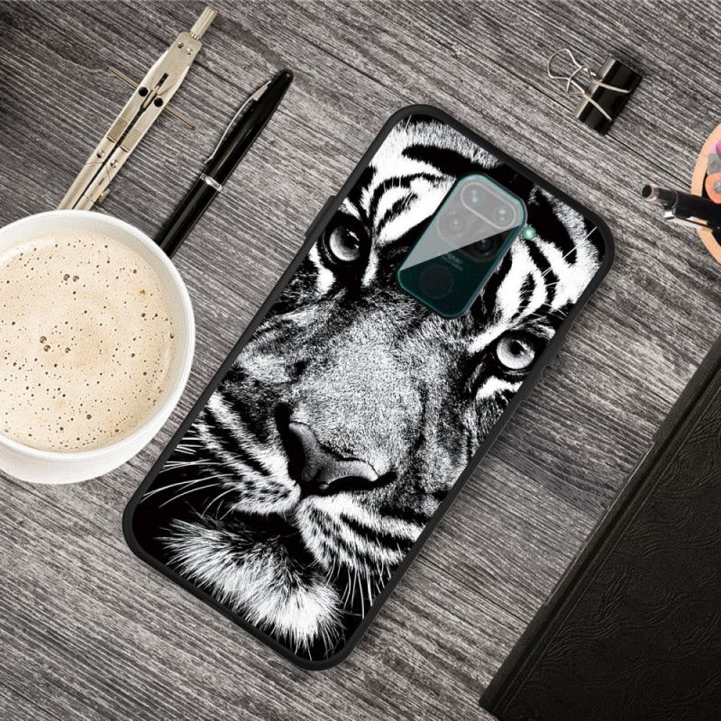 Coque Xiaomi Redmi Note 9 Tigre Noir Et Blanc