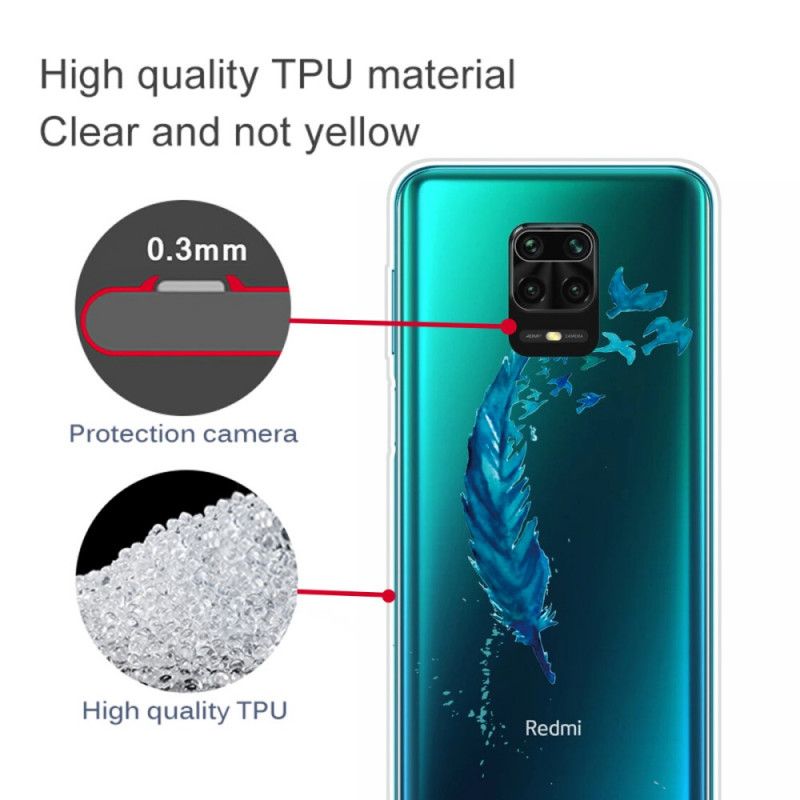 Coque Xiaomi Redmi Note 9s / Redmi Note 9 Pro Belle Plume Bleue