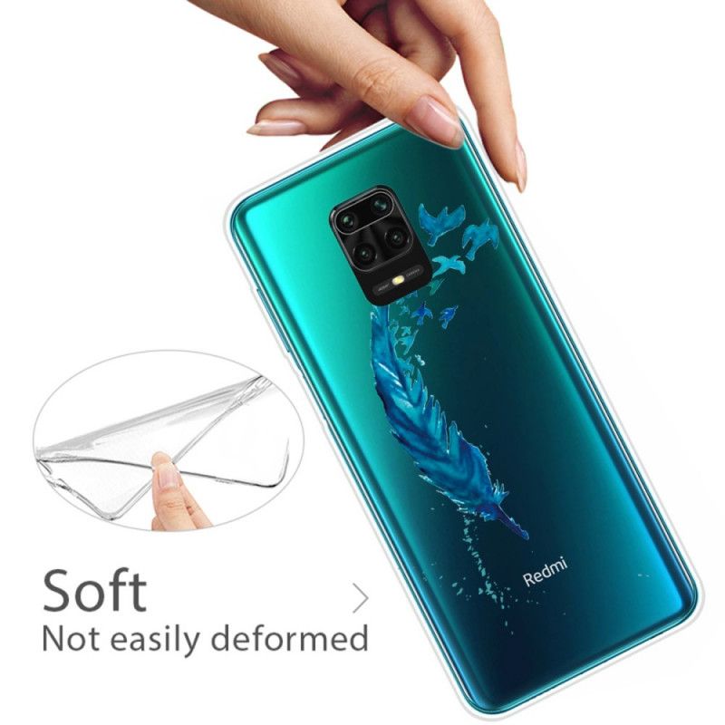 Coque Xiaomi Redmi Note 9s / Redmi Note 9 Pro Belle Plume Bleue