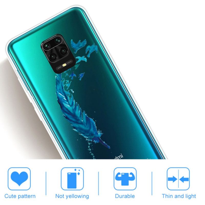 Coque Xiaomi Redmi Note 9s / Redmi Note 9 Pro Belle Plume Bleue