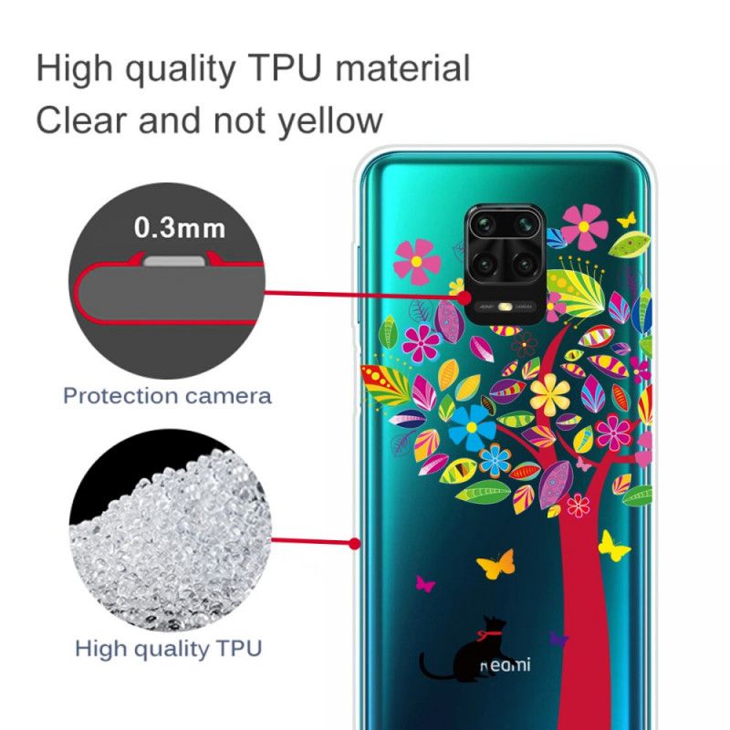 Coque Xiaomi Redmi Note 9s / Redmi Note 9 Pro Chat Sous L'arbre Coloré