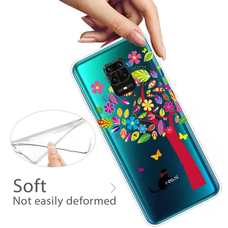 Coque Xiaomi Redmi Note 9s / Redmi Note 9 Pro Chat Sous L'arbre Coloré