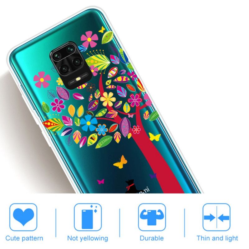 Coque Xiaomi Redmi Note 9s / Redmi Note 9 Pro Chat Sous L'arbre Coloré