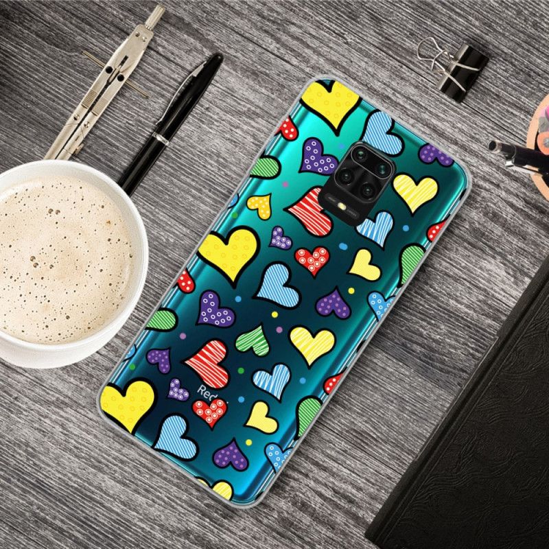 Coque Xiaomi Redmi Note 9s / Redmi Note 9 Pro Coeurs Multicolors