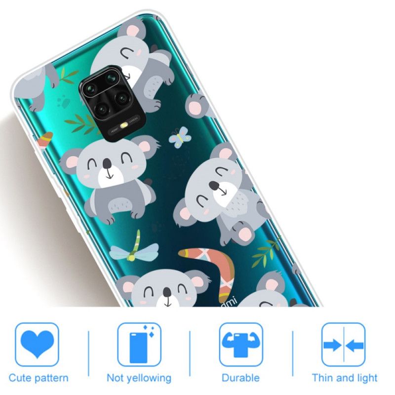 Coque Xiaomi Redmi Note 9s / Redmi Note 9 Pro Petits Pandas Gris