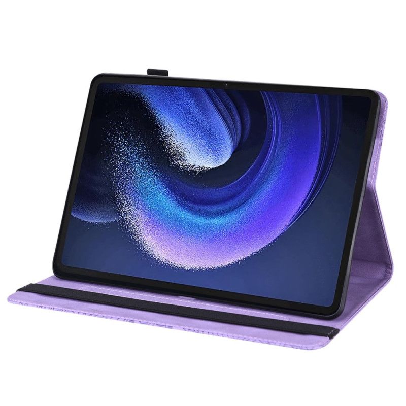 Étui Xiaomi Pad 6 Effet Cuir Floral