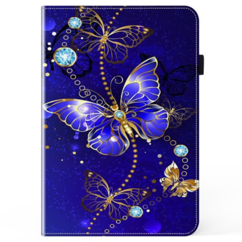 Étui Xiaomi Pad 7 / 7 Pro Papillons Bleus et Diamants