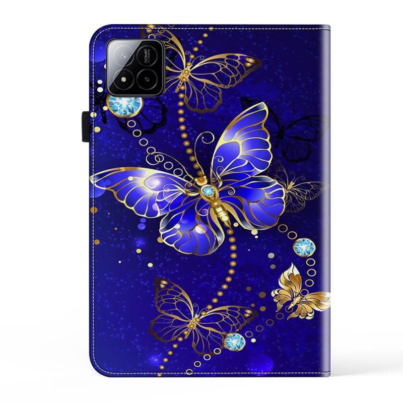 Étui Xiaomi Pad 7 / 7 Pro Papillons Bleus et Diamants