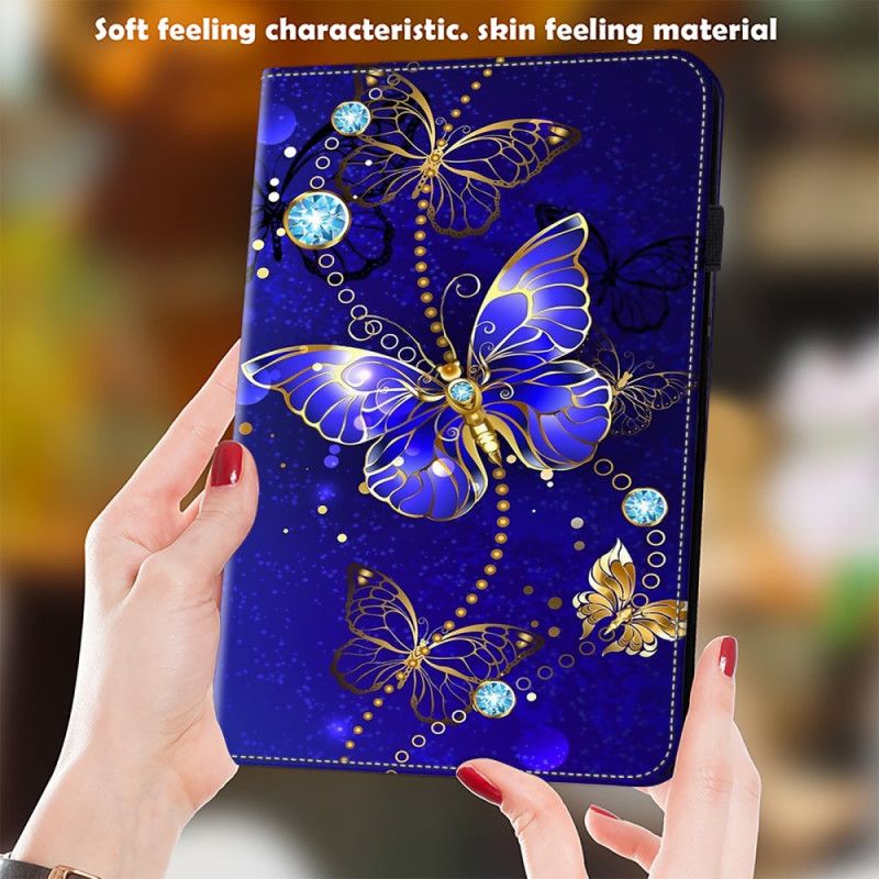 Étui Xiaomi Pad 7 / 7 Pro Papillons Bleus et Diamants