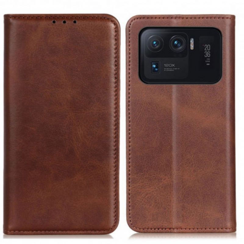 Flip Cover Pour Xiaomi Mi 11 Ultra Cuir Fendu Mat