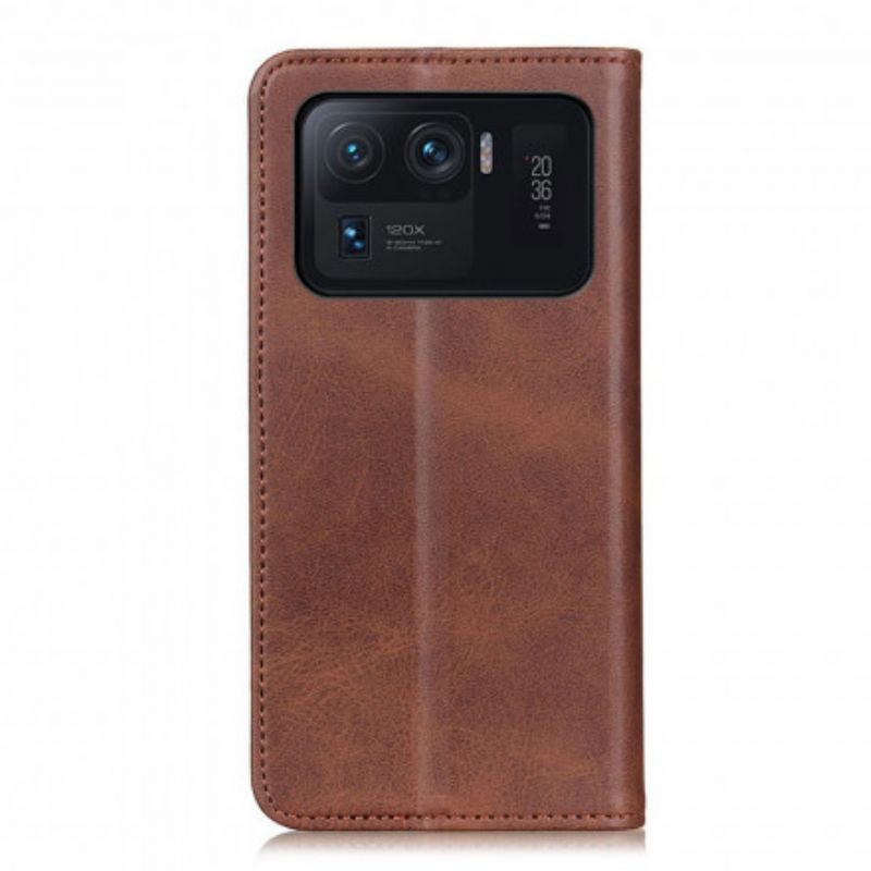 Flip Cover Pour Xiaomi Mi 11 Ultra Cuir Fendu Mat