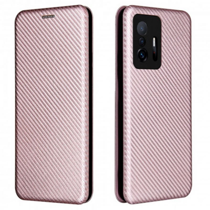 Flip Cover Pour Xiaomi Mi 11T / 11T Pro Fibre Carbone Coloré