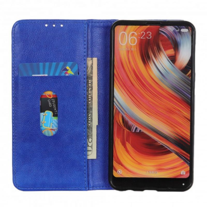 Flip Cover Pour Xiaomi Redmi 10 Cuir Litchi Fendu Élégance