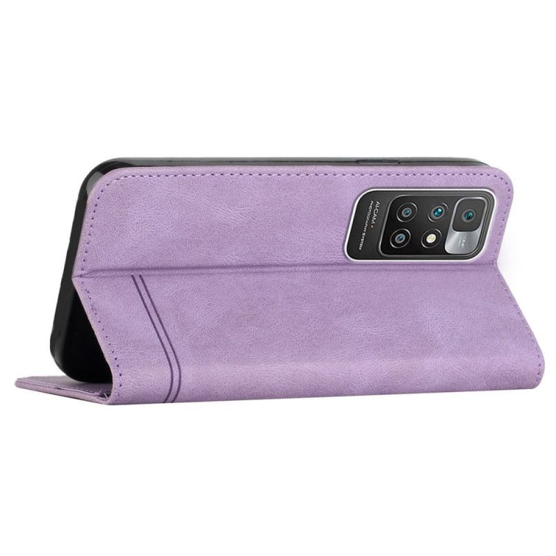 Flip Cover Pour Xiaomi Redmi 10 Effet Cuir Motif Ligne