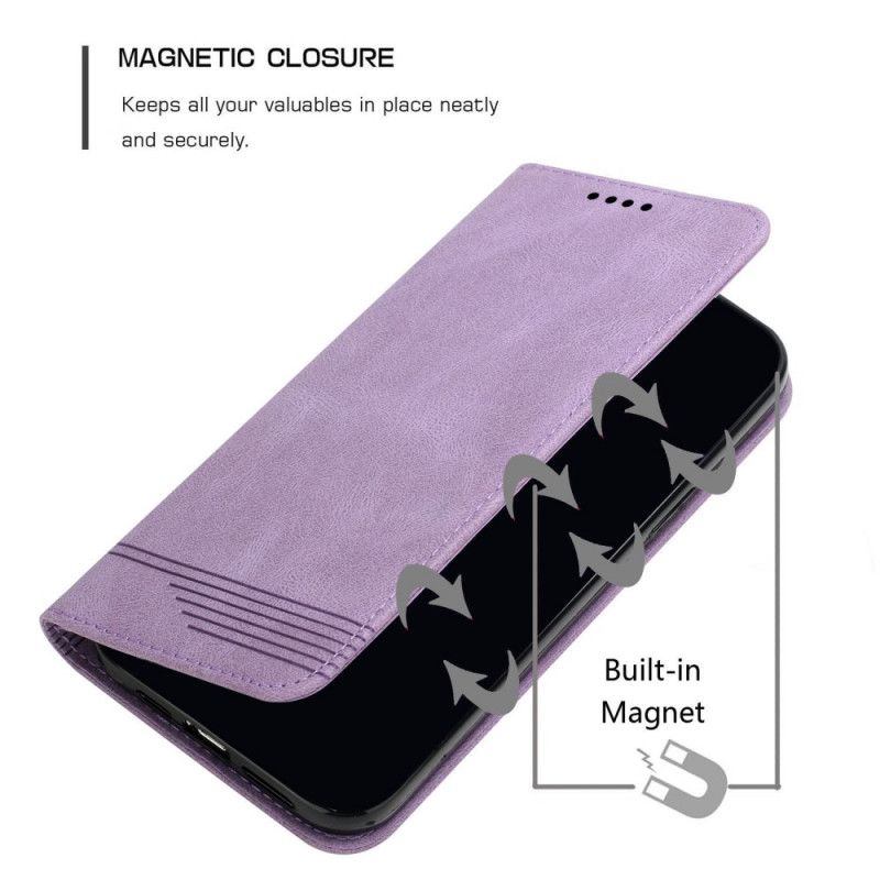 Flip Cover Pour Xiaomi Redmi 10 Effet Cuir Motif Ligne