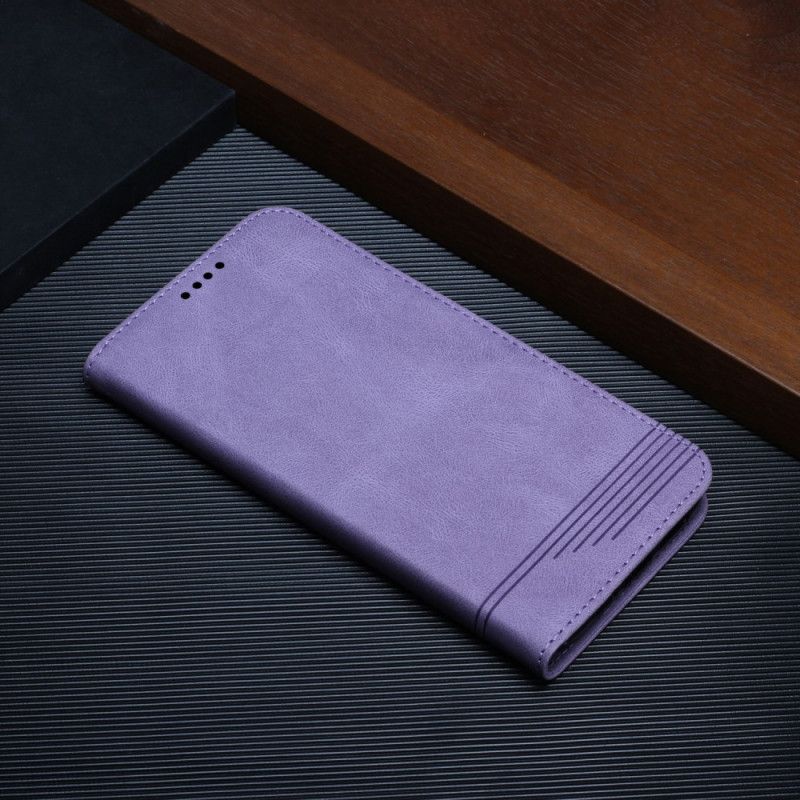 Flip Cover Pour Xiaomi Redmi 10 Effet Cuir Motif Ligne