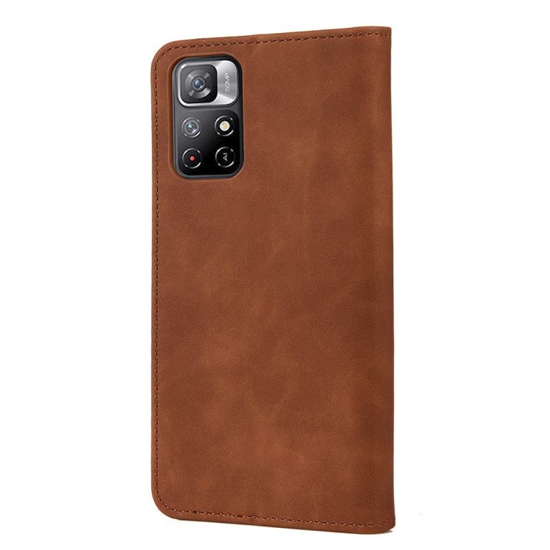 Flip Cover Pour Xiaomi Redmi Note 11 / Poco M4 Pro 5G Effet Cuir Business Bicolore