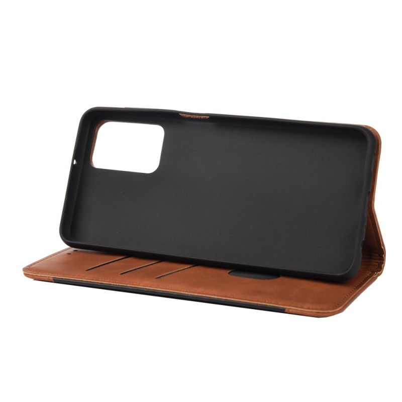 Flip Cover Pour Xiaomi Redmi Note 11 / Poco M4 Pro 5G Effet Cuir Business Bicolore