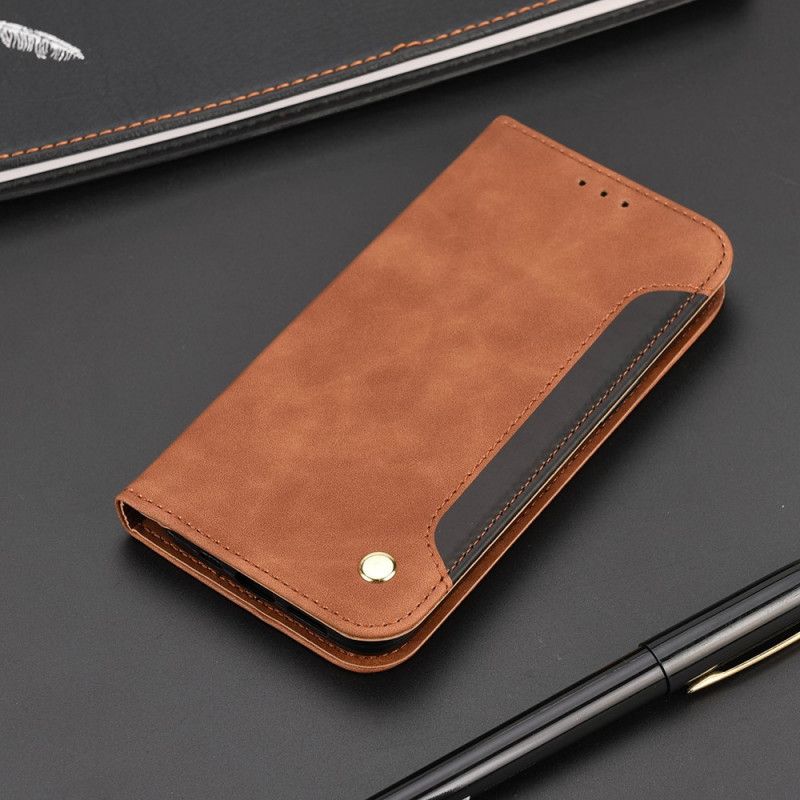 Flip Cover Pour Xiaomi Redmi Note 11 / Poco M4 Pro 5G Effet Cuir Business Bicolore