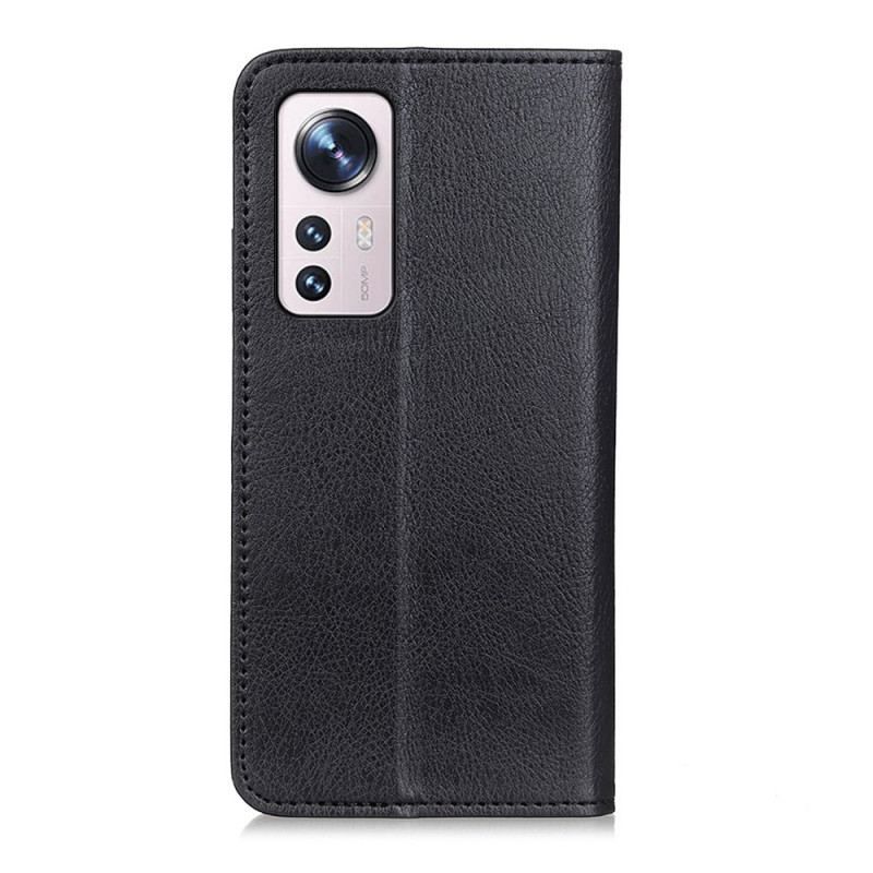 Flip Cover  Xiaomi 12 / 12X Cuir Litchi Fendu Texture