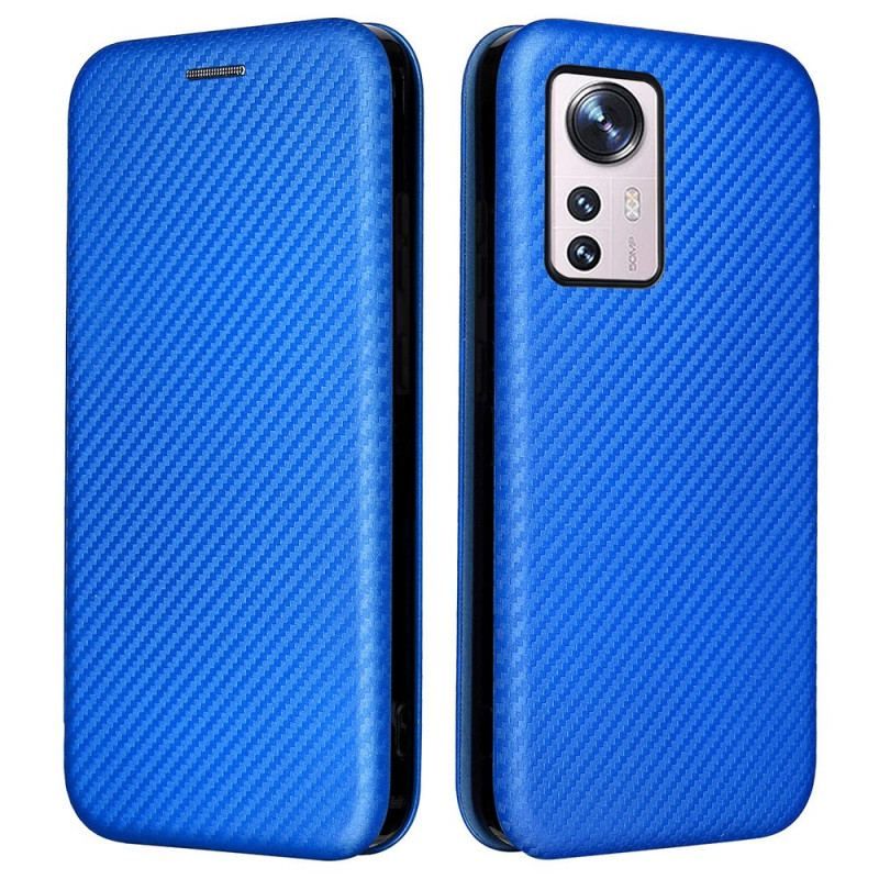 Flip Cover Xiaomi 12 Pro Silicone Carbone Coloré