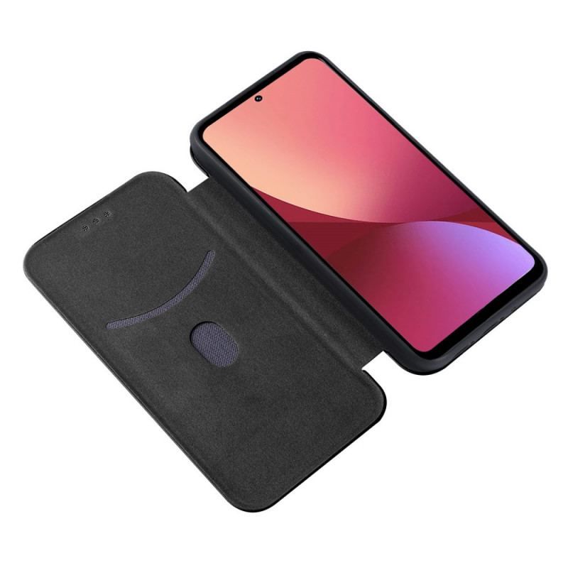 Flip Cover Xiaomi 12 Pro Silicone Carbone Coloré