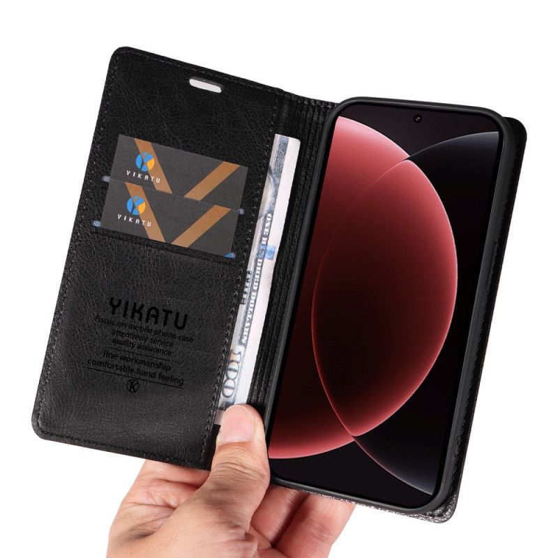 Flip Cover Xiaomi 15 Ultra Simili Cuir Litchi YIKATU