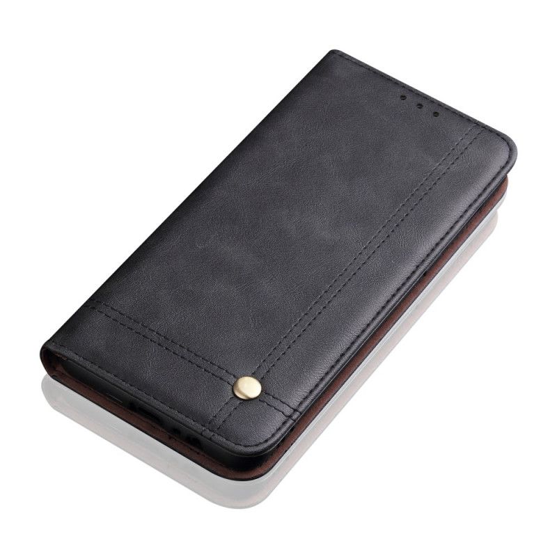 Flip Cover Xiaomi Mi 10 Lite Effet Cuir Coutures