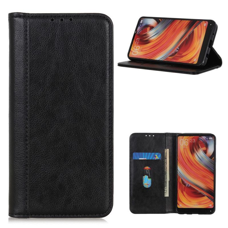 Flip Cover Xiaomi Mi 10t Lite 5g / Redmi Note 9 Pro 5g Cuir Litchi Fendu