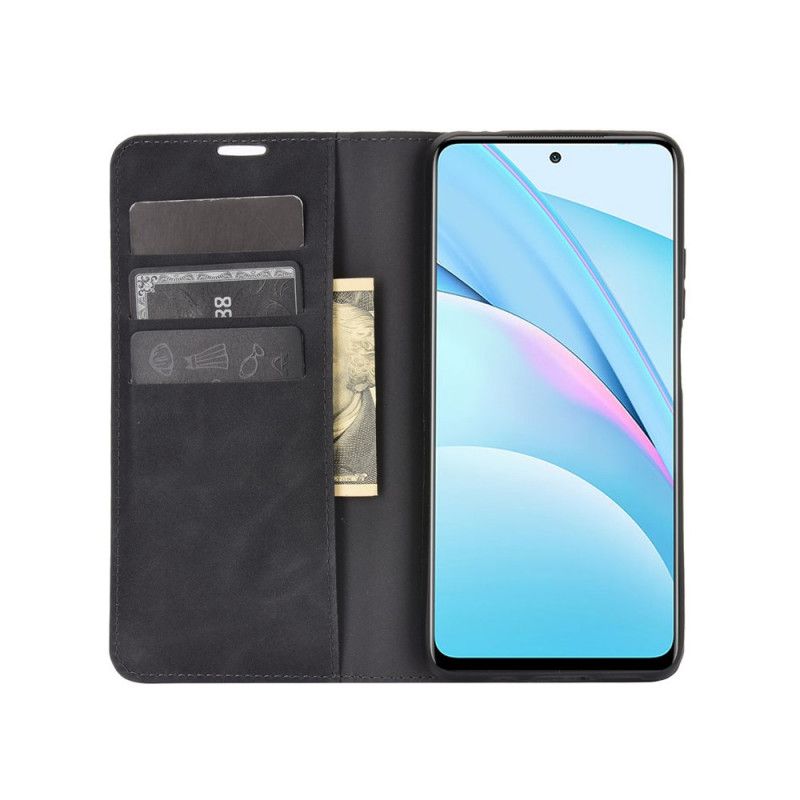 Flip Cover Xiaomi Mi 10t Lite 5g / Redmi Note 9 Pro 5g Effet Cuir Soie