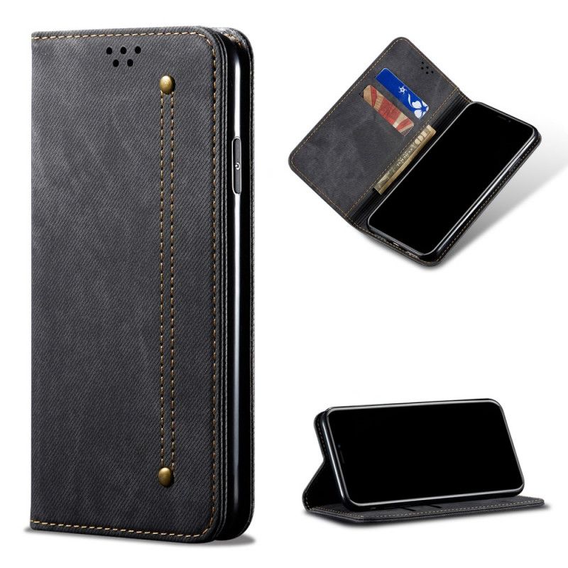 Flip Cover Xiaomi Mi 10t Lite 5g / Redmi Note 9 Pro 5g Tissu Jeans