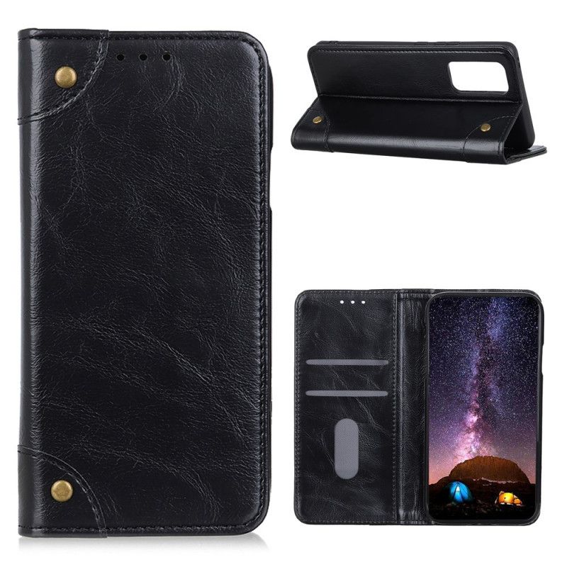 Flip Cover Xiaomi Mi 10t / 10t Pro Cuir Fendu Vintage Rivets