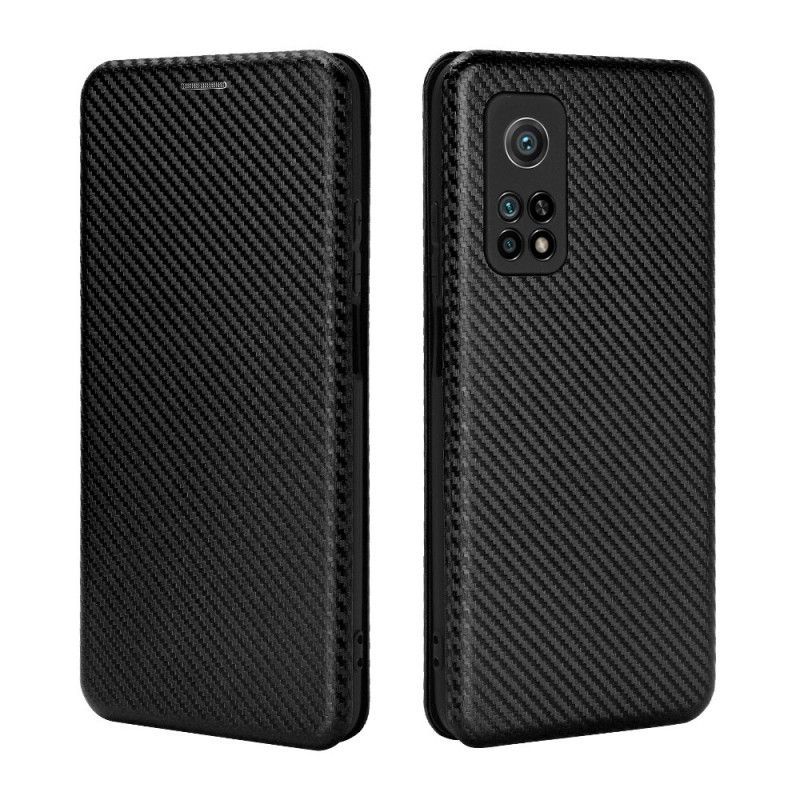 Flip Cover Xiaomi Mi 10t / 10t Pro Fibre Carbone Avec Anneau Support